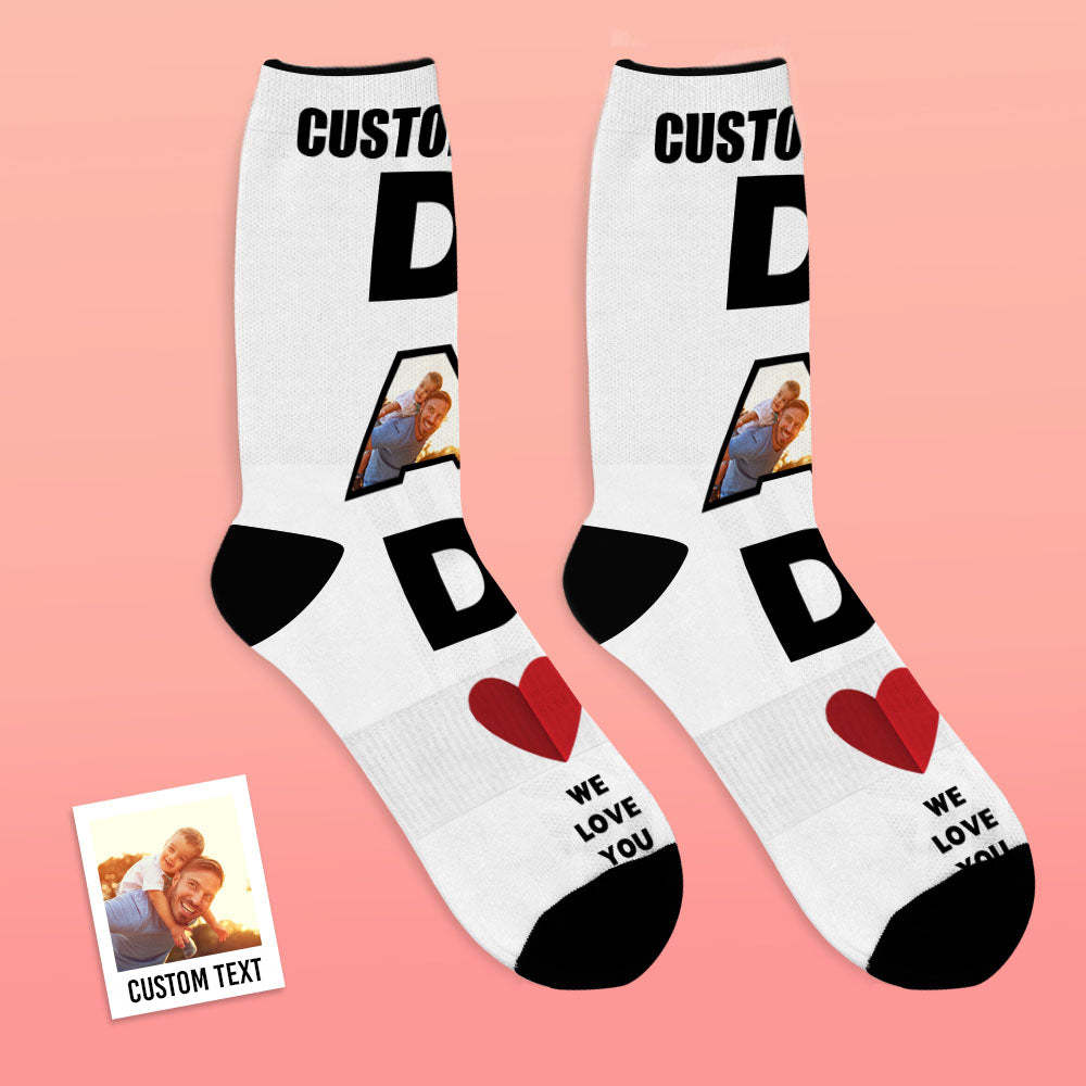 Custom Face Socks Dad We Love You Gifts For Dad