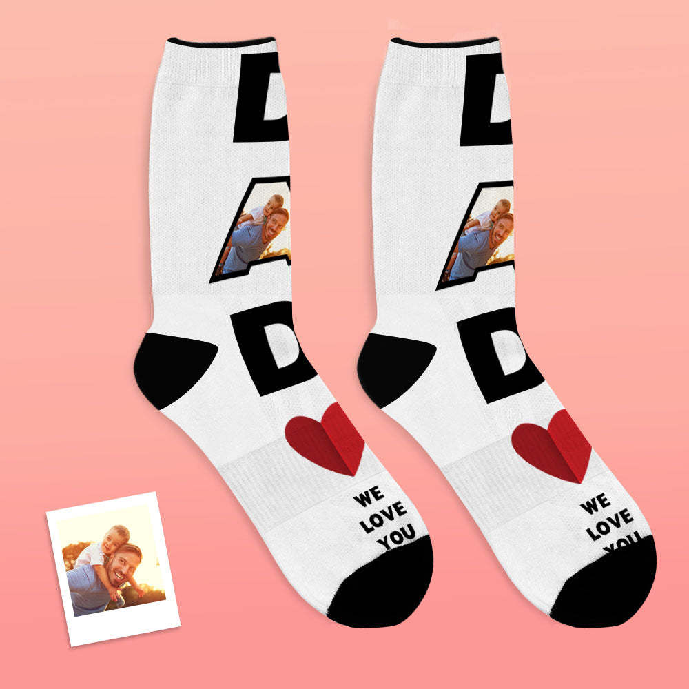 Custom Face Socks Dad We Love You Gifts For Dad