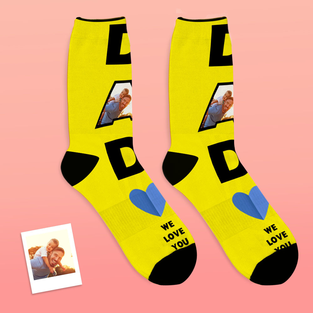 Custom Face Socks Dad We Love You Gifts For Dad