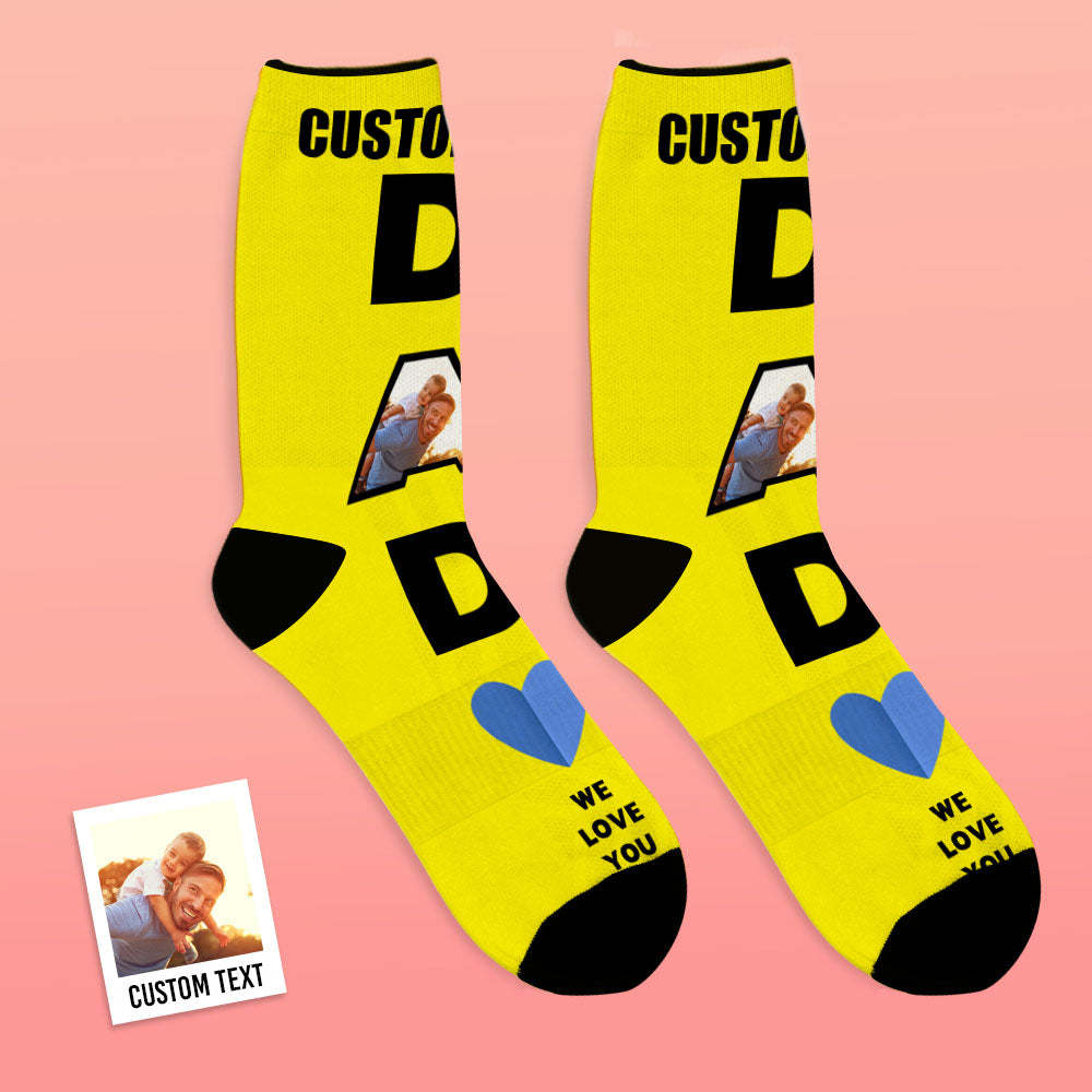 Custom Face Socks Dad We Love You Gifts For Dad