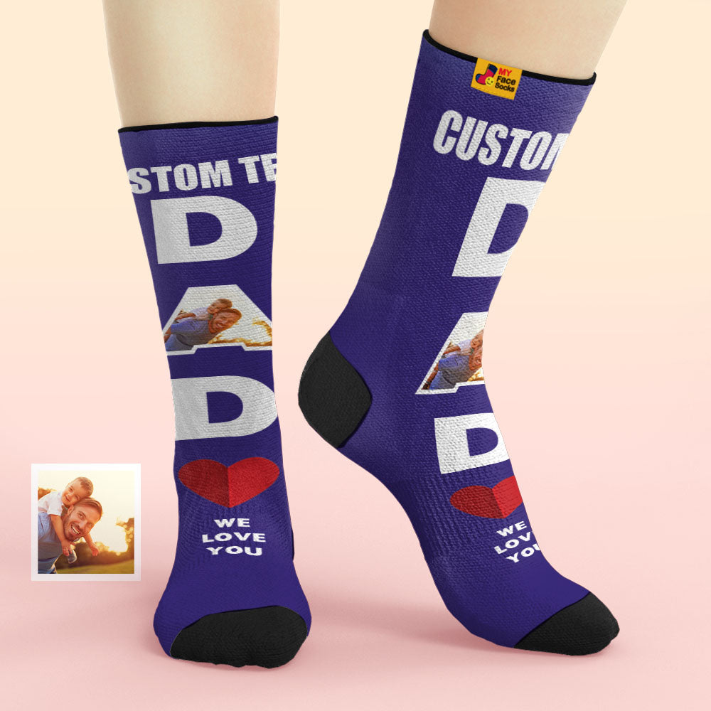 Father's Day Gifts, Custom Face Socks Dad We Love You Gifts For Dad