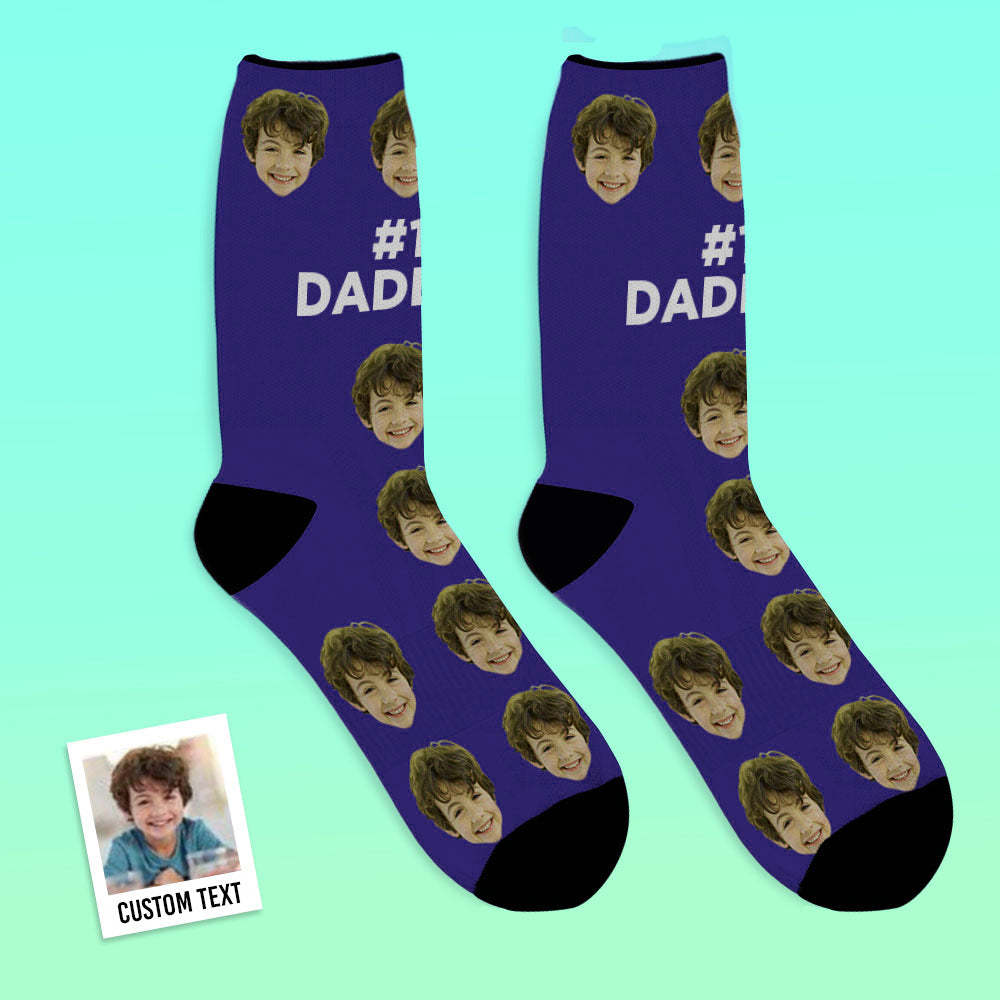 Custom Face Socks Gifts For Dad #1 Daddy