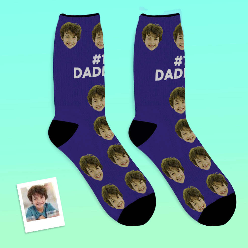 Custom Face Socks Gifts For Dad #1 Daddy