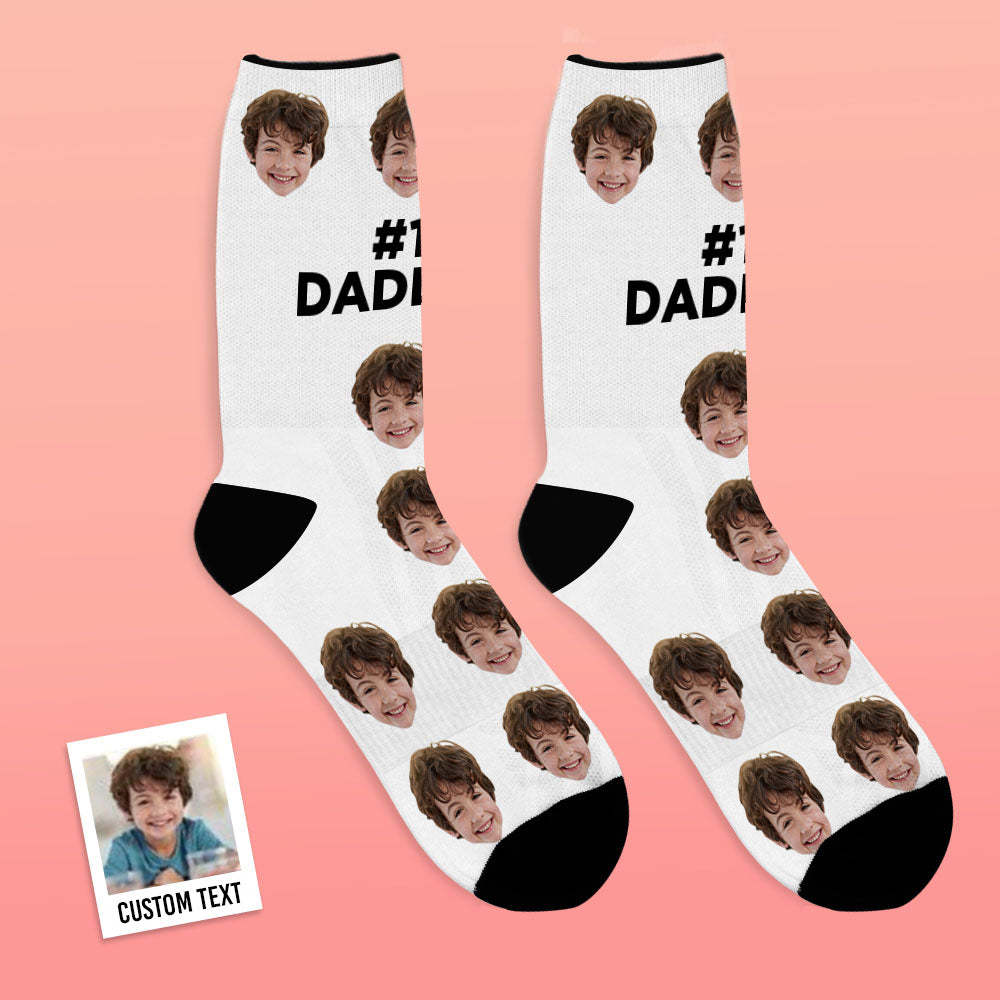 Custom Face Socks Gifts For Dad #1 Daddy