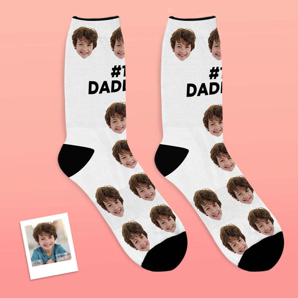 Custom Face Socks Gifts For Dad #1 Daddy