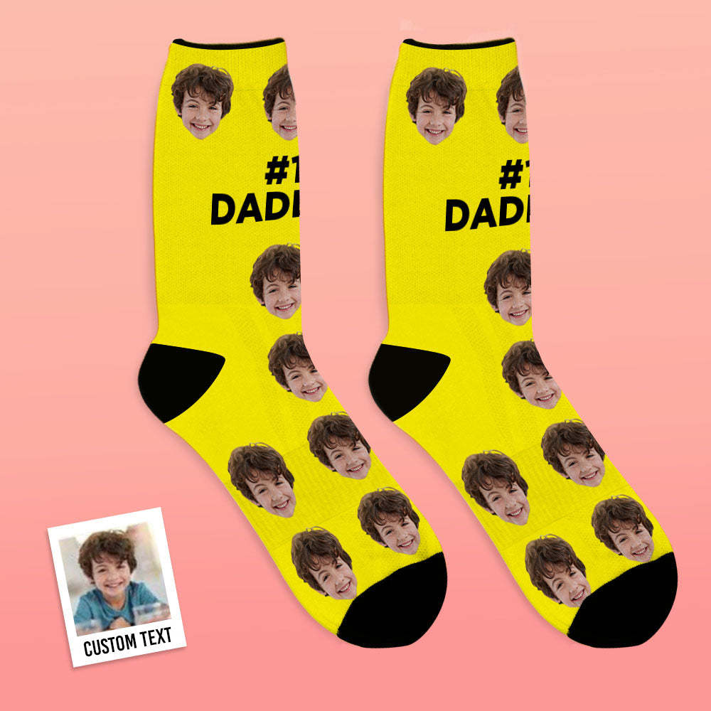 Custom Face Socks Gifts For Dad #1 Daddy