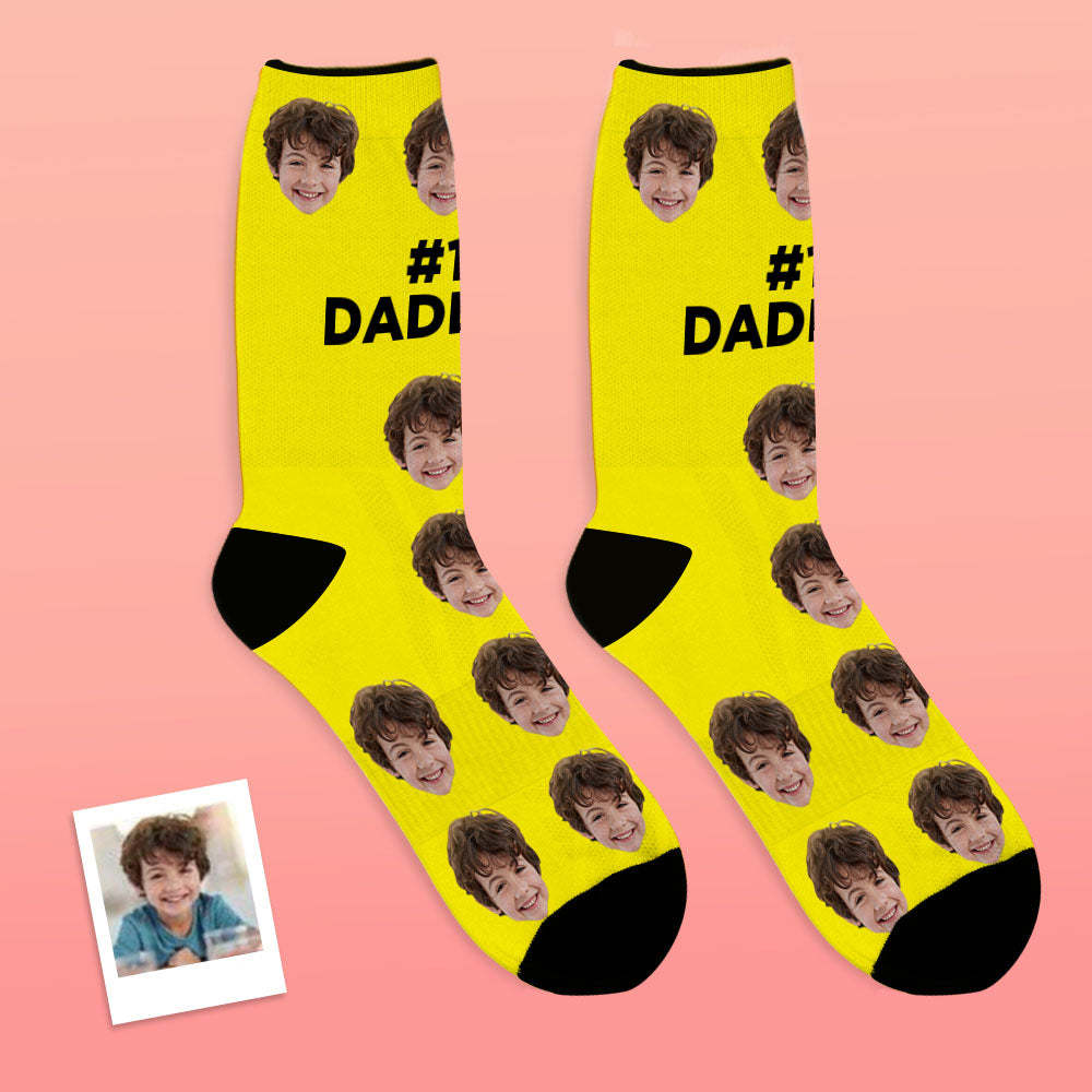 Custom Face Socks Gifts For Dad #1 Daddy