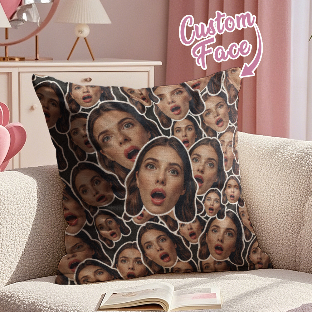 Custom Big And Small Face Pillow Romantic Photo Pillow Gift For Valentine's Day - MyFaceSocks