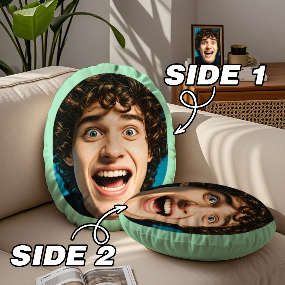 Custom Double Sided Mush Cush Big Face Pillow Funny Face Pillow - MyFaceSocks