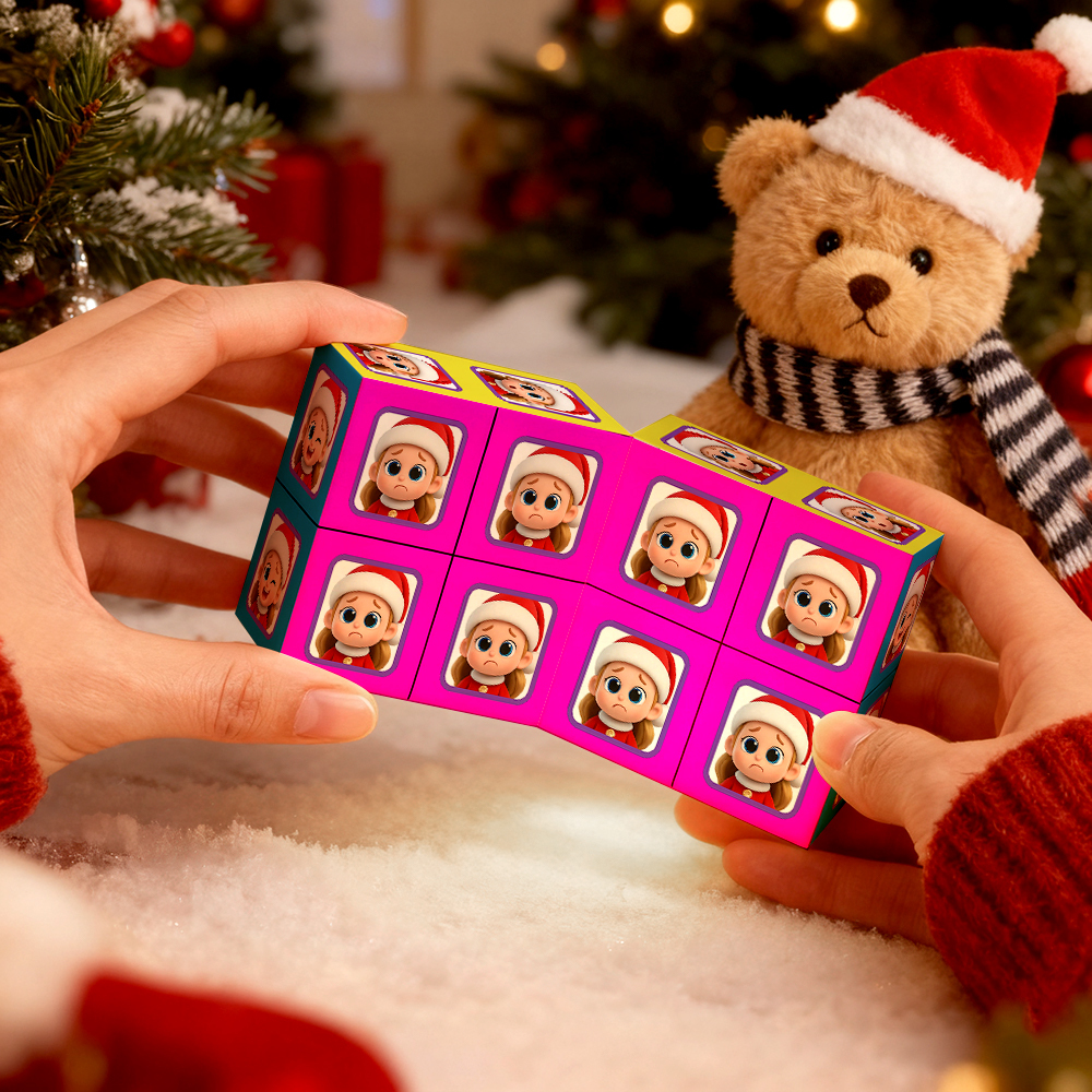 Custom Photo Rubic's Cube Personalized Infinity Cartoon Photo Cube Folding Couple Photo Cube Gifts For Christmas Gifts - MyFaceSocks