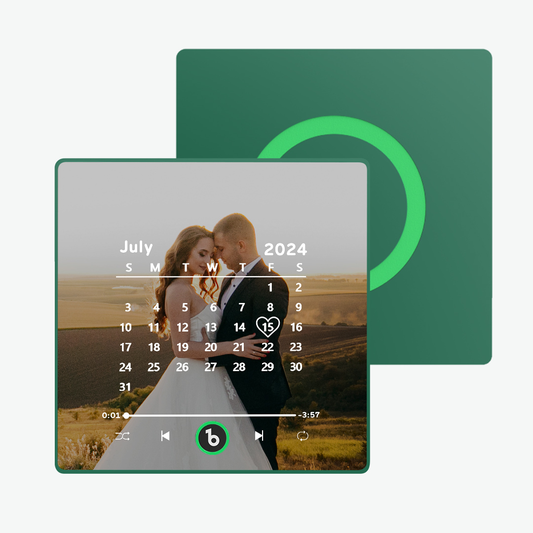 Custom Music Fridge Magnet with Colorful Frame Personalized Calendar Fridge Magnet with Photo Wedding Gift - MyFaceSocks