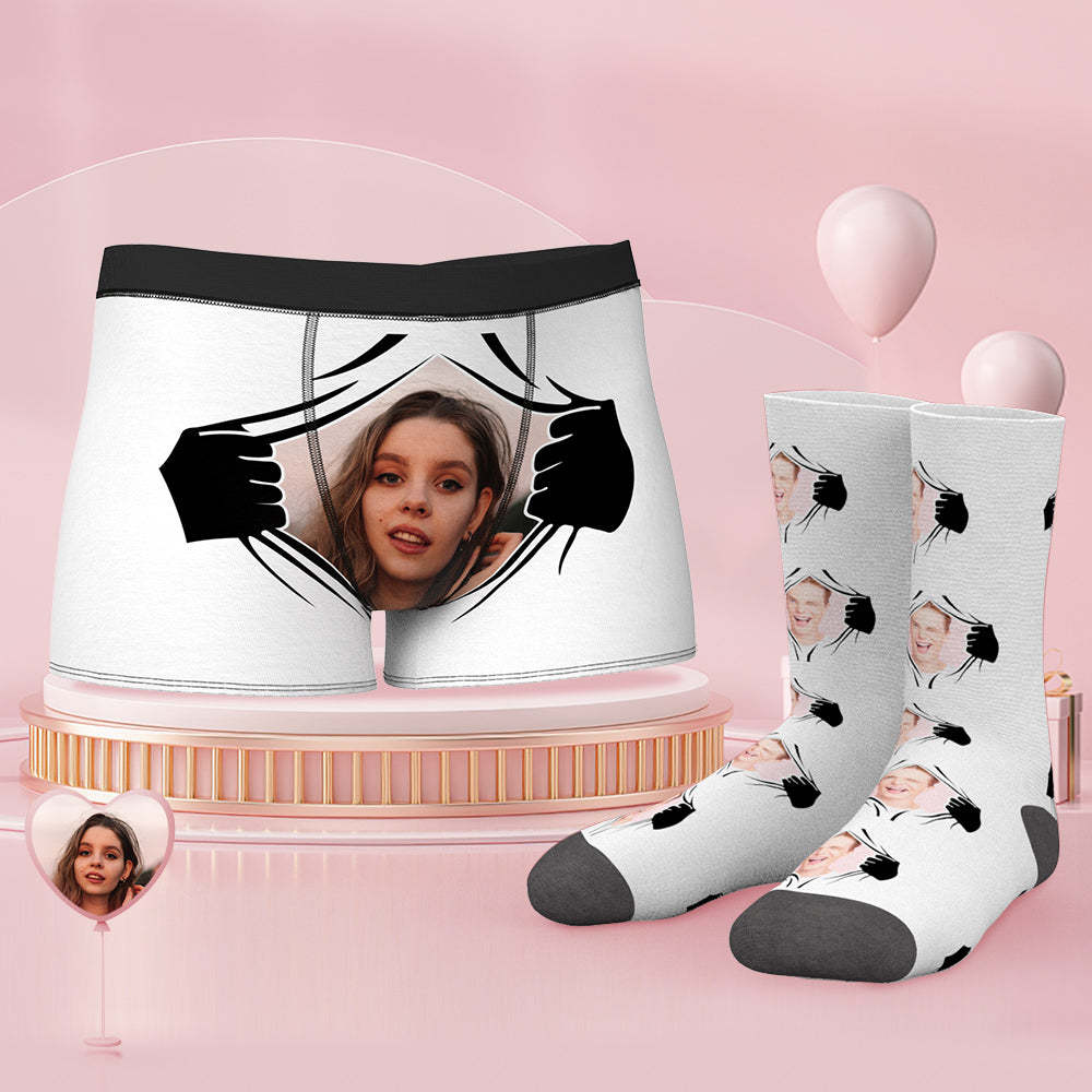 Custom Face Boxer Shorts And Socks Set - MyFaceSocks