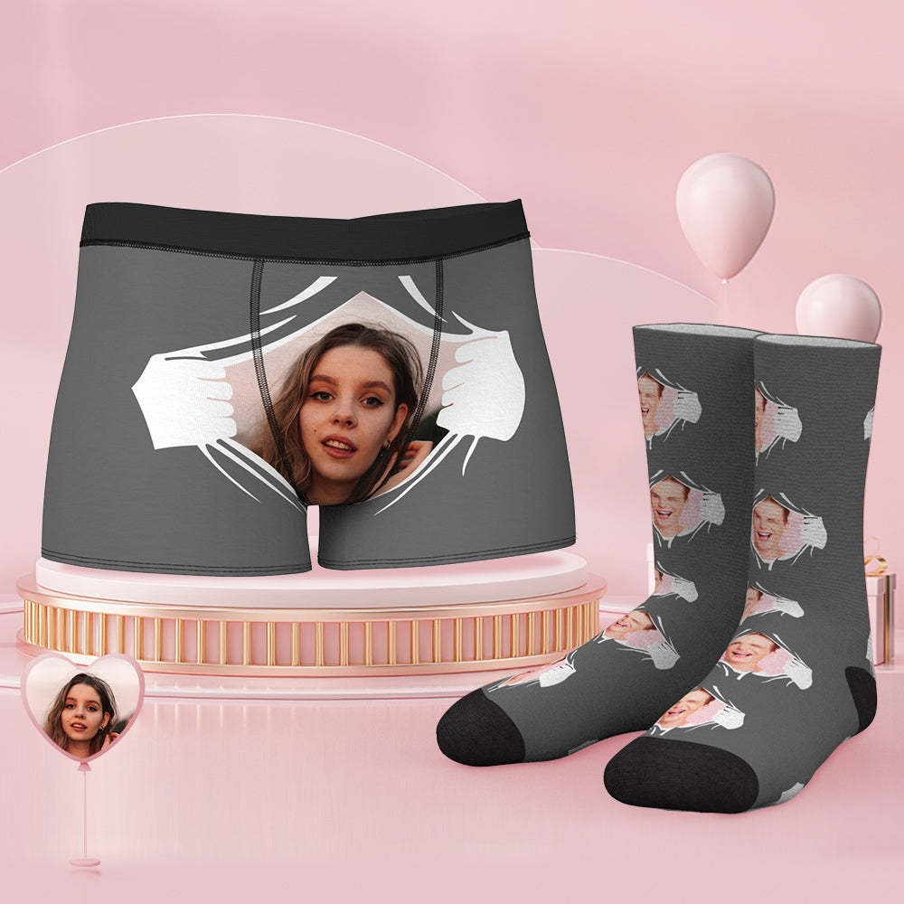 Custom Face Boxer Shorts And Socks Set - MyFaceSocks