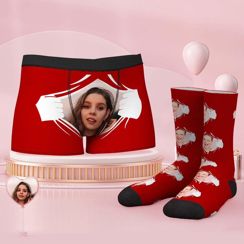 Custom Face Boxer Shorts And Socks Set - MyFaceSocks