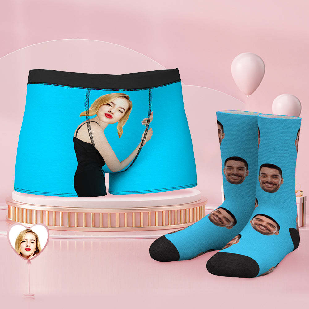 Custom Face Boxer Shorts And Socks Set On Body Love - MyFaceSocks