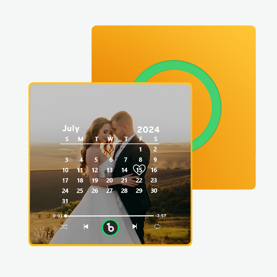 Custom Music Fridge Magnet with Colorful Frame Personalized Calendar Fridge Magnet with Photo Wedding Gift - MyFaceSocks