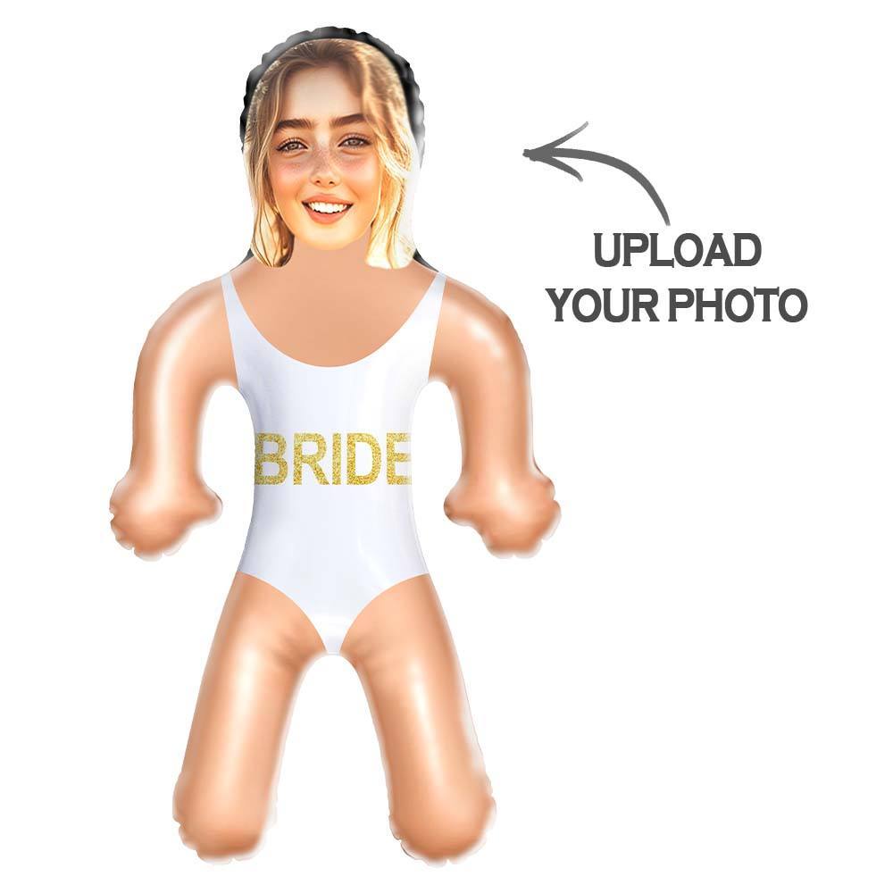 Personalized Bride Swimming Blow Up Dolls Funny Bridal Bachelorette Gifts for Her - MyFaceSocks