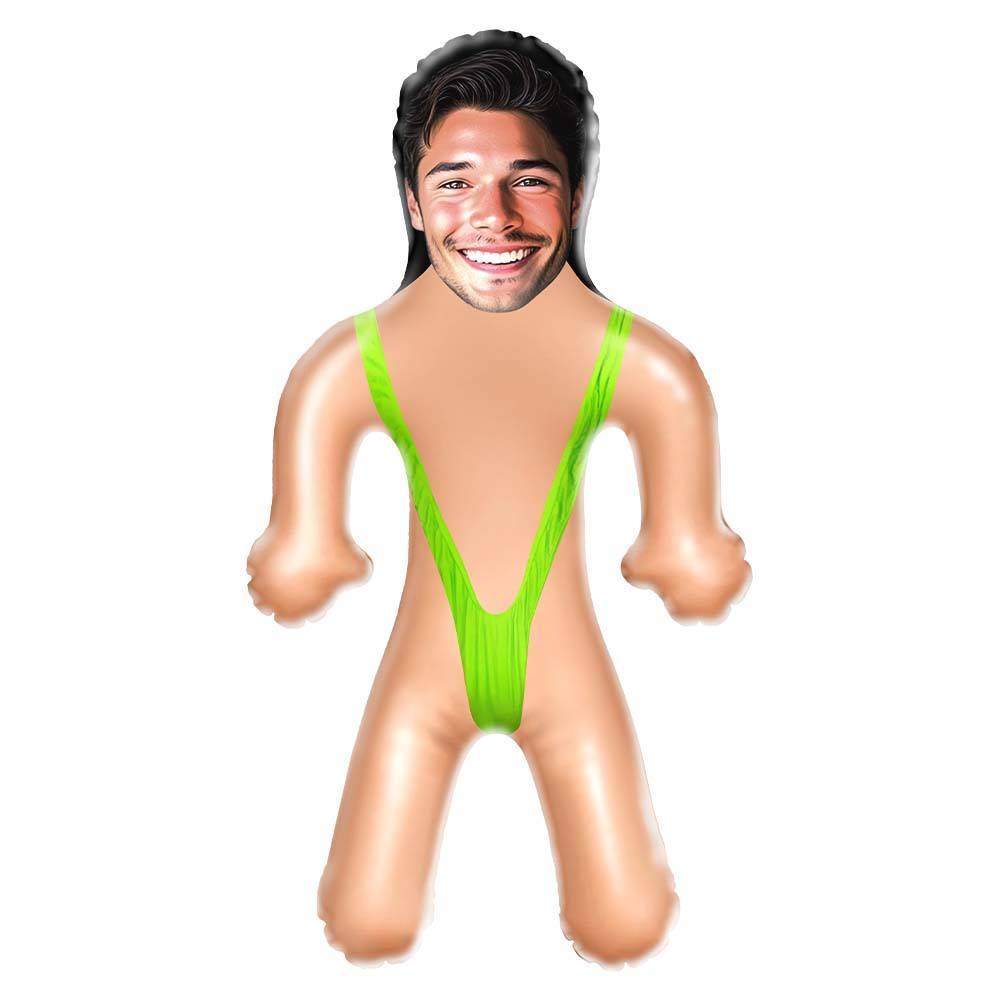 Personalized Mankini Blow Up Dolls Funny Inflatable Doll for Bachelorette Pool Party Gift - MyFaceSocks