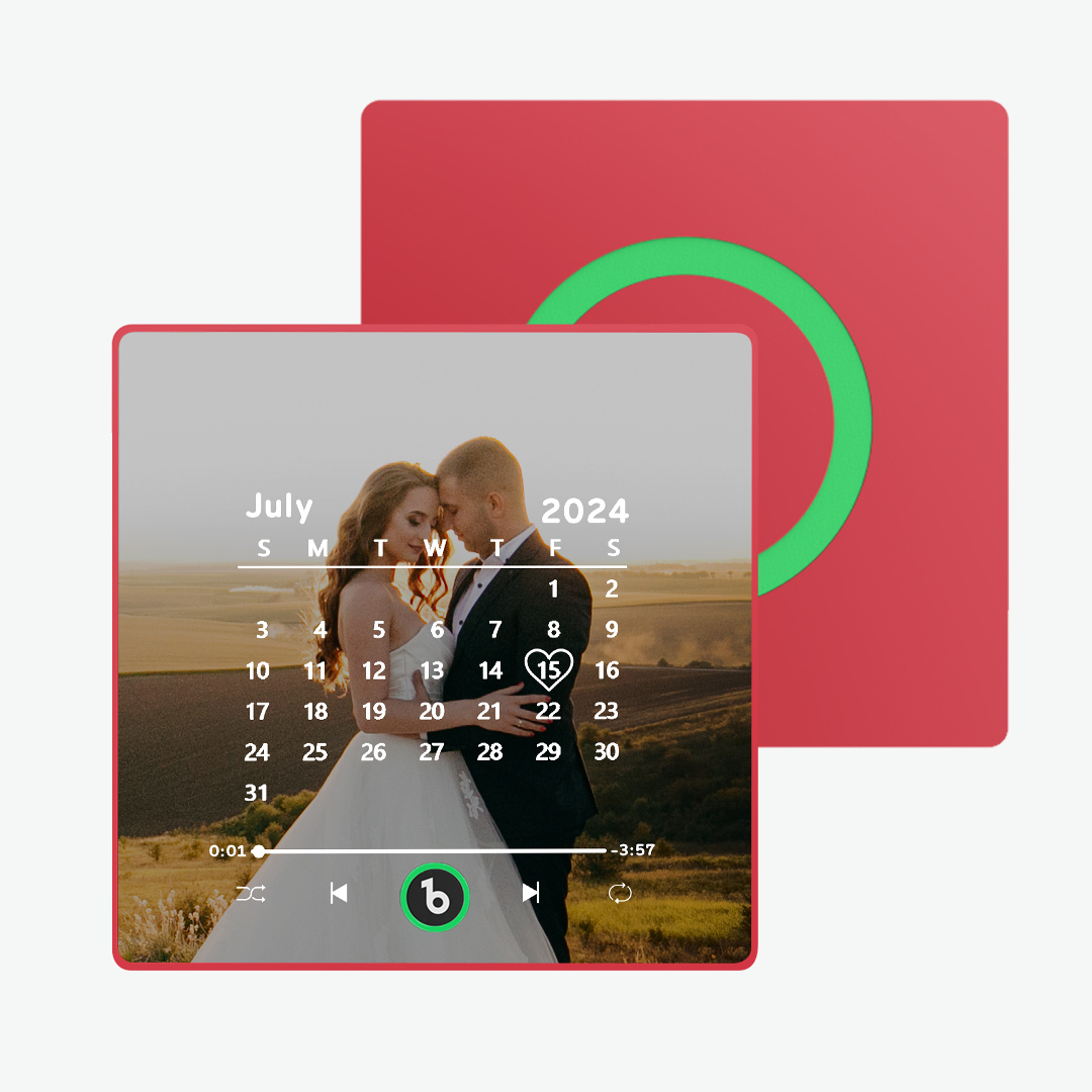 Custom Music Fridge Magnet with Colorful Frame Personalized Calendar Fridge Magnet with Photo Wedding Gift - MyFaceSocks