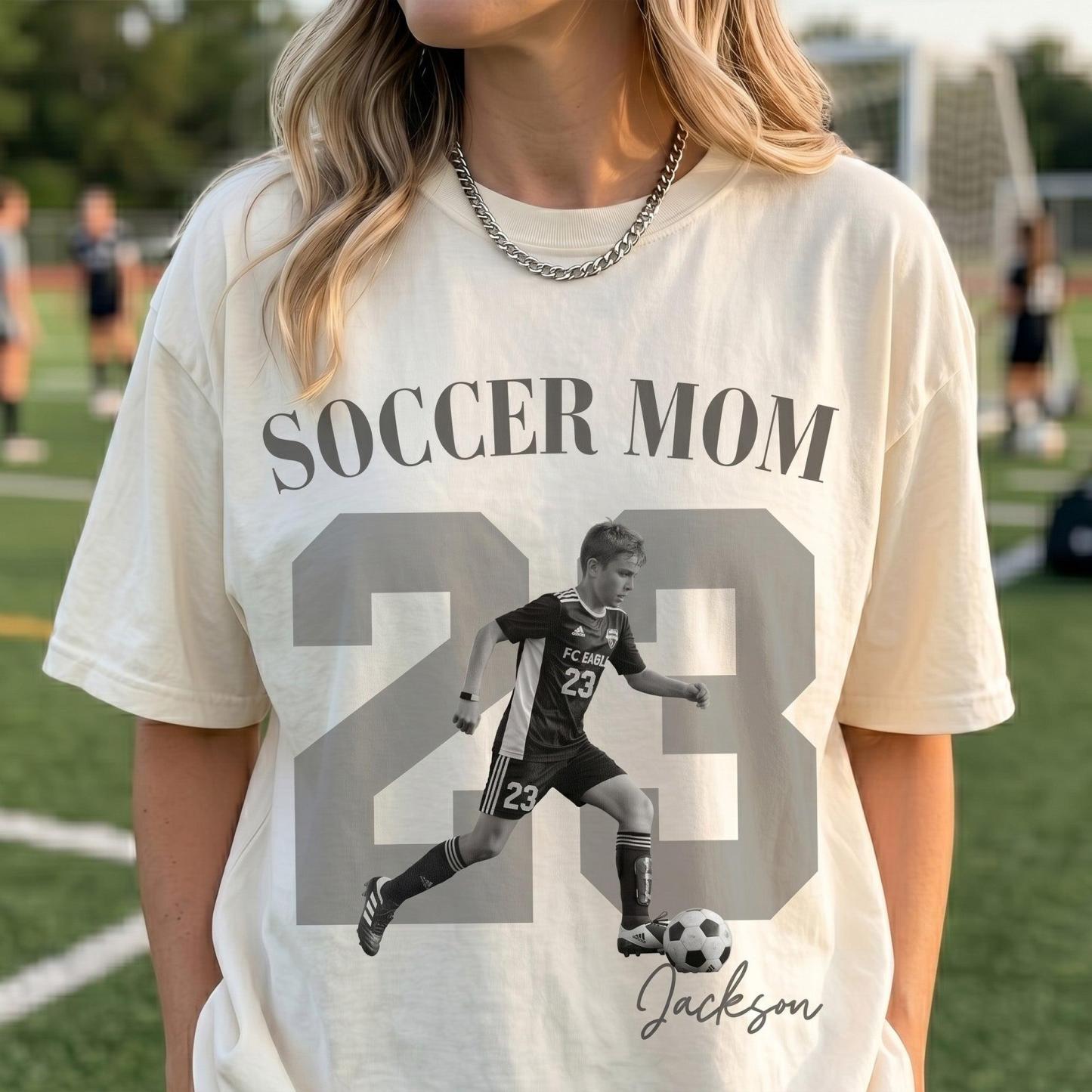 Soccer Mom Custom Photo Tee – Personalized Gift for Mother’s Day & Birthday - MyFaceSocks