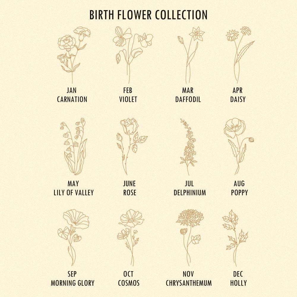 Custom Birth Flower Locket Necklace with Photo Personalized Engraved Bouquet Keepsake Memorial Christmas Valentine Gift - MyFaceSocks