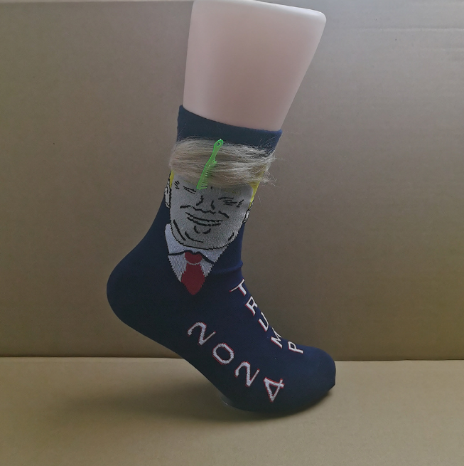 1 Pair Funny Trump Unisex Socks Novelty President 2024 Stylish Trump Hair Socks Trump Merchandise Gift