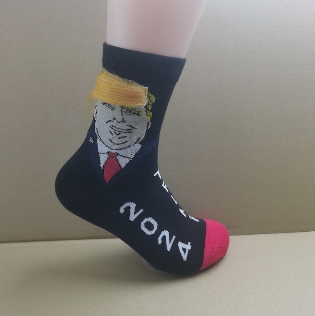 1 Pair Funny Trump Unisex Socks Novelty President 2024 Stylish Trump Hair Socks Trump Merchandise Gift