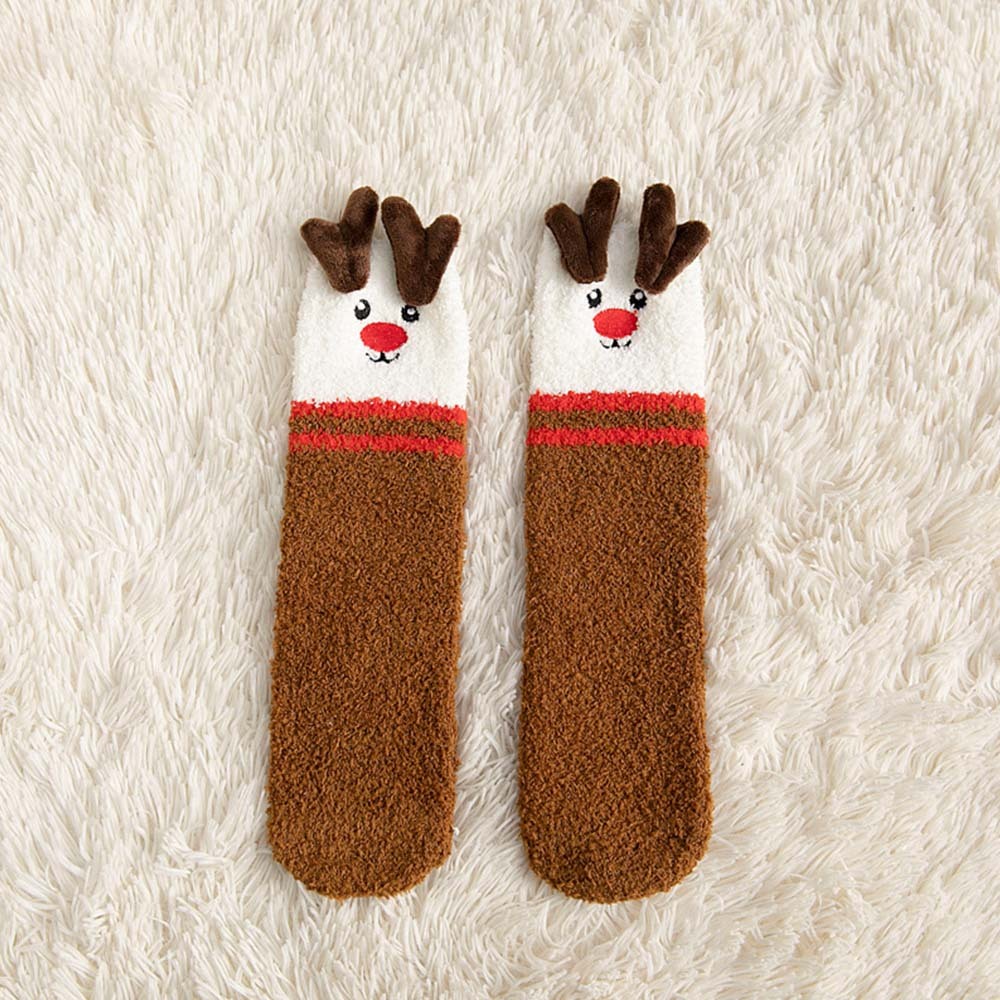 Christmas Socks Plush Coral Fleece Parent-child Christmas Socks Winter Home Floor Socks Christmas Gifts - MyFaceSocks