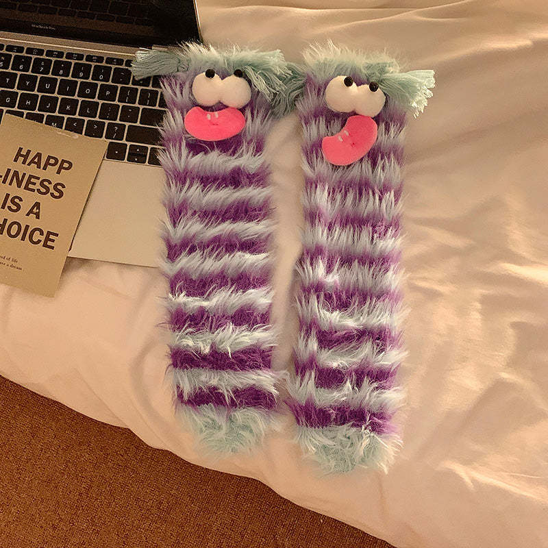 Cute Plush Socks with Big Eyes Winter Thickened Warm Socks - MyFaceSocks