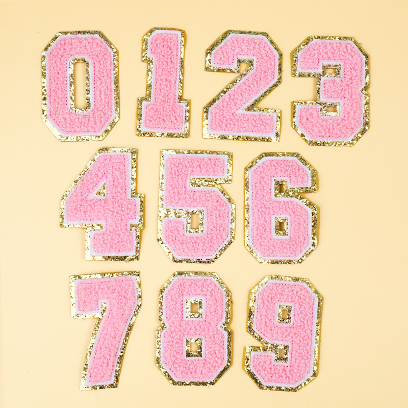 JUNK SOCKS BROOCH PINS freestyle Numbers Set pink