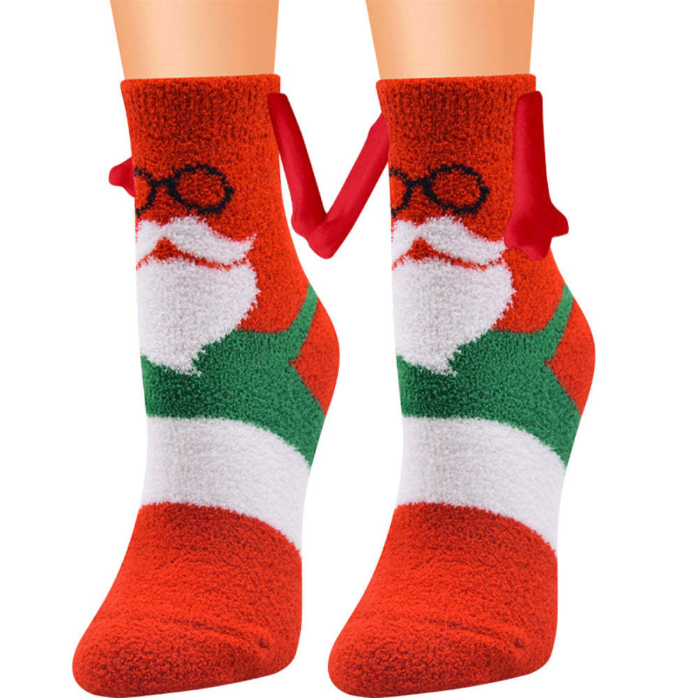 Christmas Holding Hands Socks Magnetic Hand in Hand Socks Unique Christmas Gifts - MyFaceSocks
