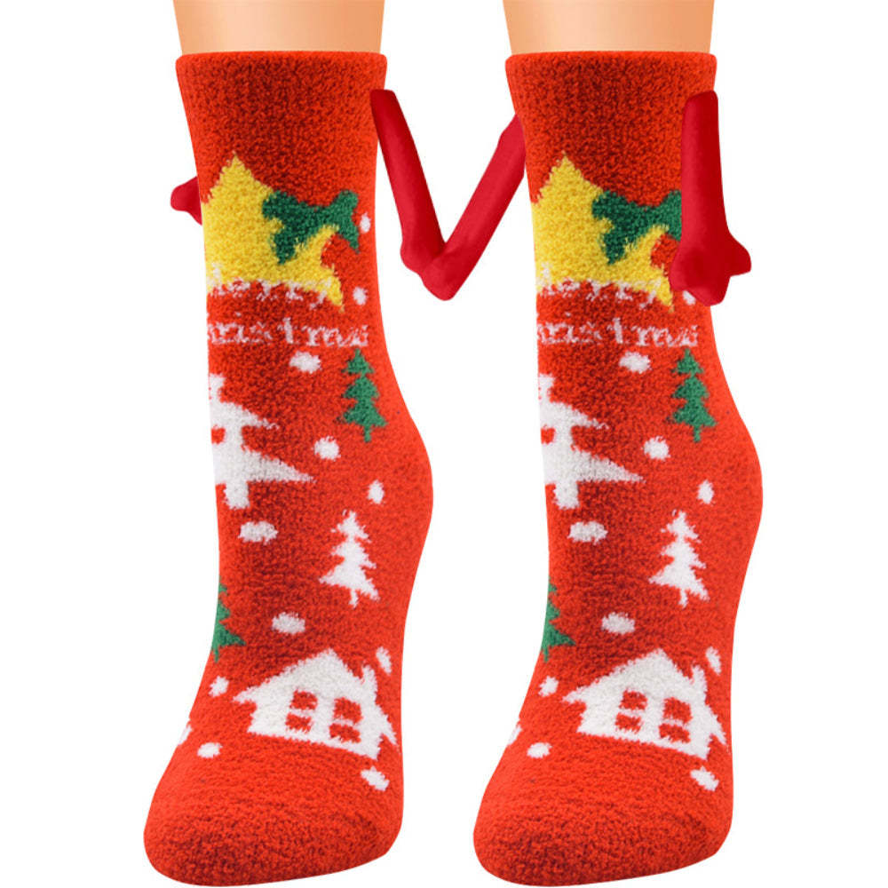 Christmas Holding Hands Socks Magnetic Hand in Hand Socks Unique Christmas Gifts - MyFaceSocks