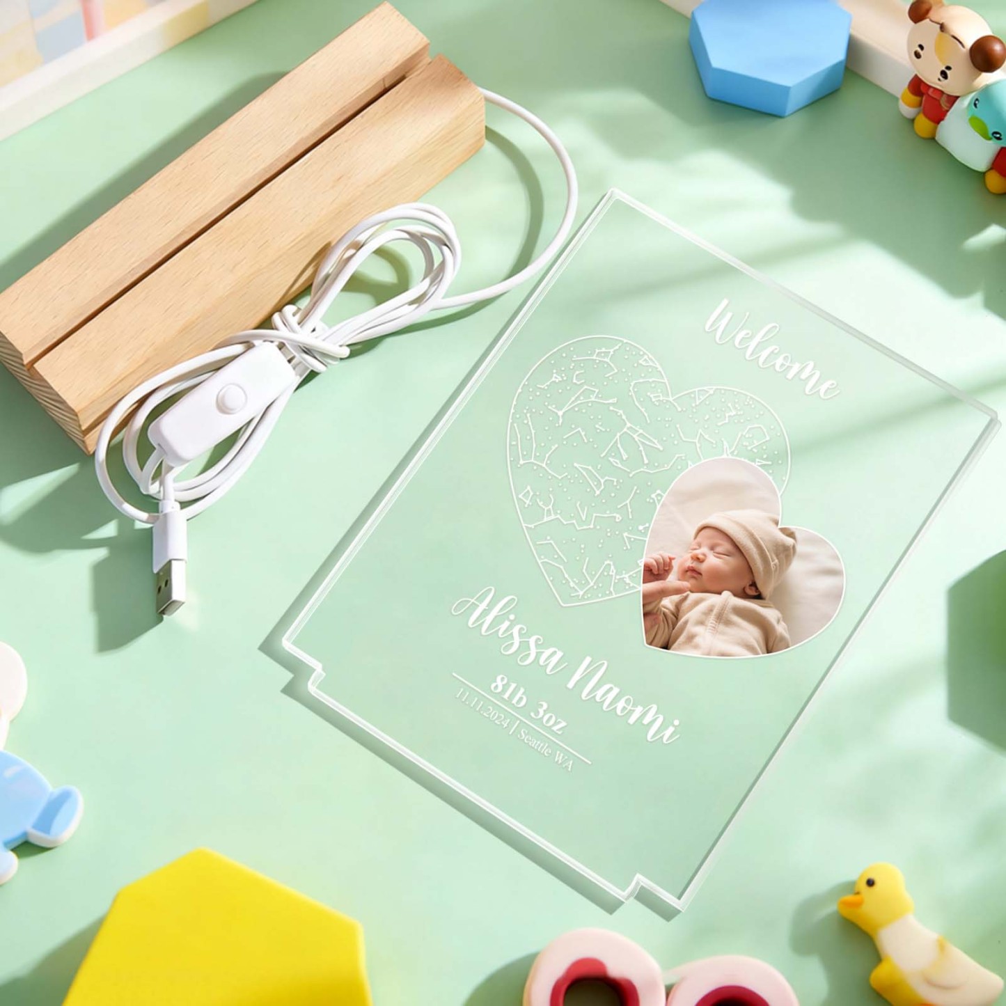 Custom Moon & Constellation Acrylic Lamp – Romantic Valentine Gift for Him or Her - MyFaceSocks