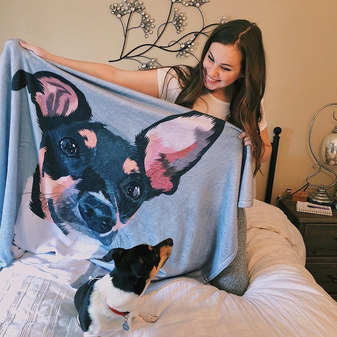 Printed in USA Custom Pet Blanket Printy Pets Pet Photo Blanket Dog Picture Blanket Gifts For Dog Lovers Pets Art Portrait