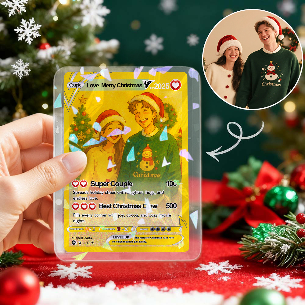 Christmas Gift Custom Poke Card Gift For Family Couple Custom Santa Present Idea