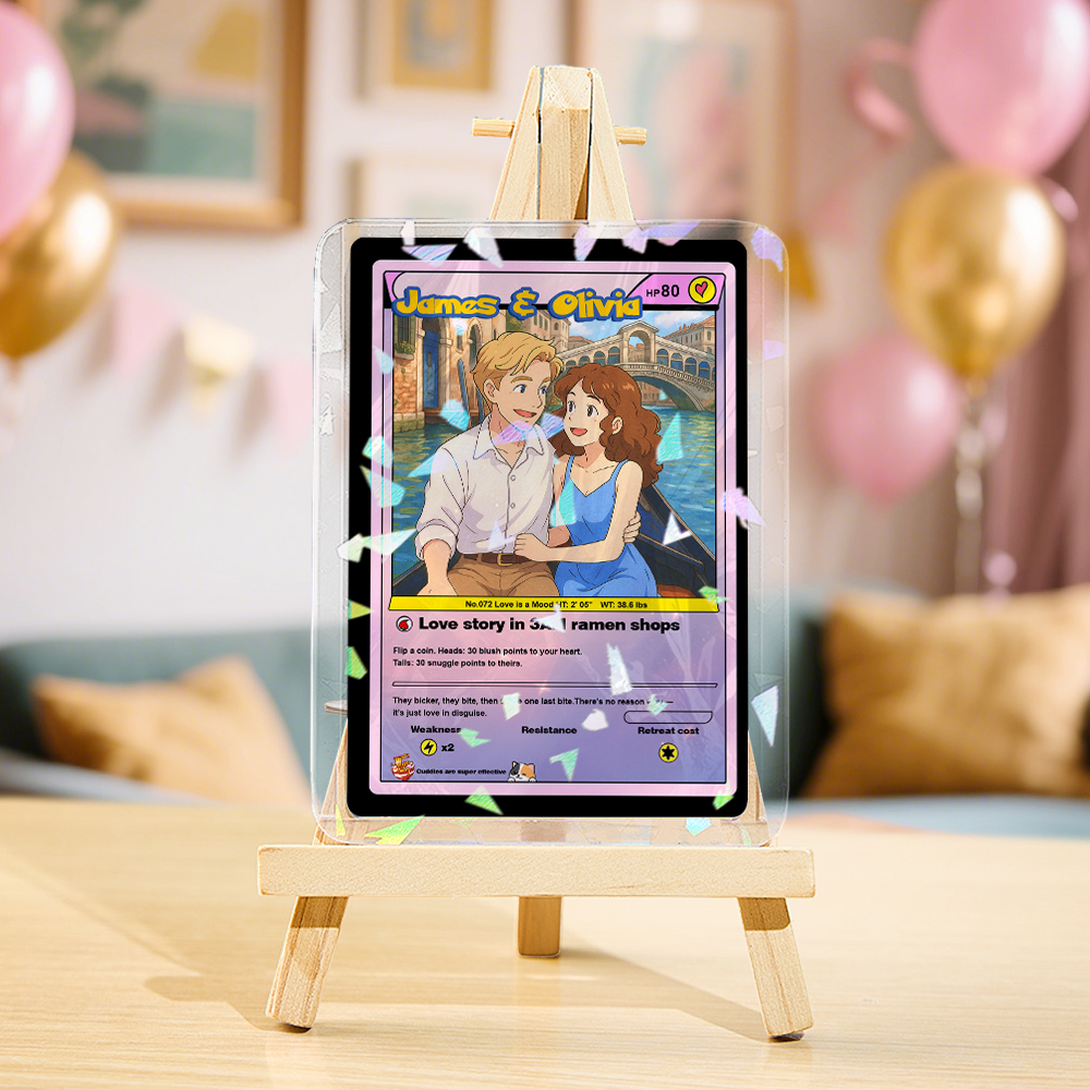Personalized Anime Acrylic Card Love Gift for Anniversary, Valentine's Day or Birthday