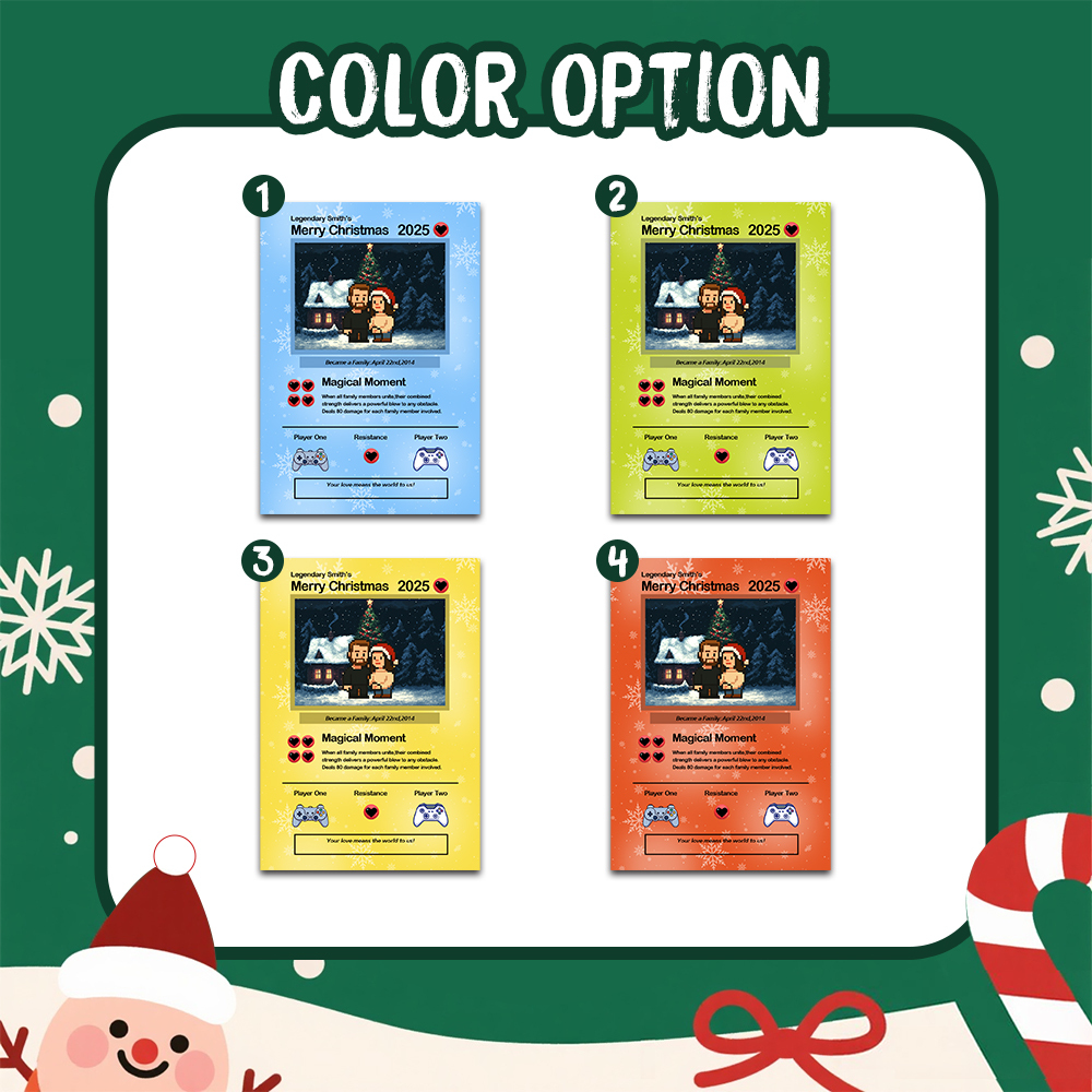 Custom Merry Christmas Card I Choose You Present for Family Turn Your Photo into a Unique Collectible Pixel Man Style Card Xmas Gift - MyFaceSocks