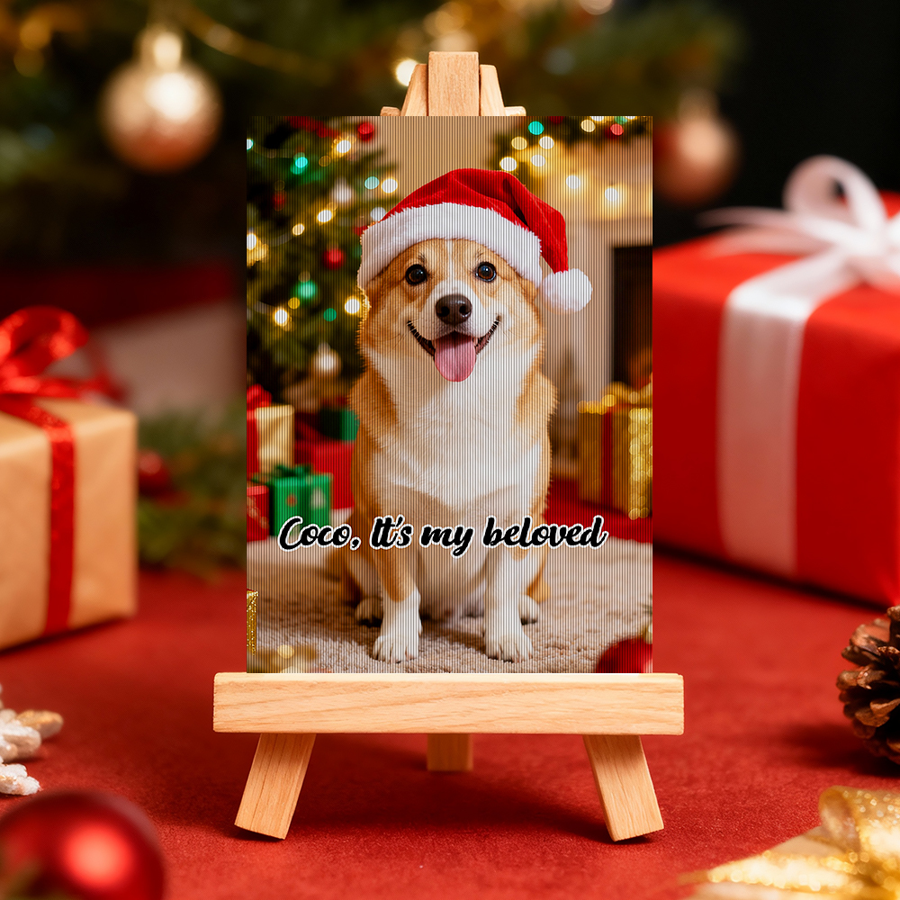 Personalized Lenticular Card Christmas Photo Anime Style Christmas Gift Holiday Greeting Card - MyFaceSocks