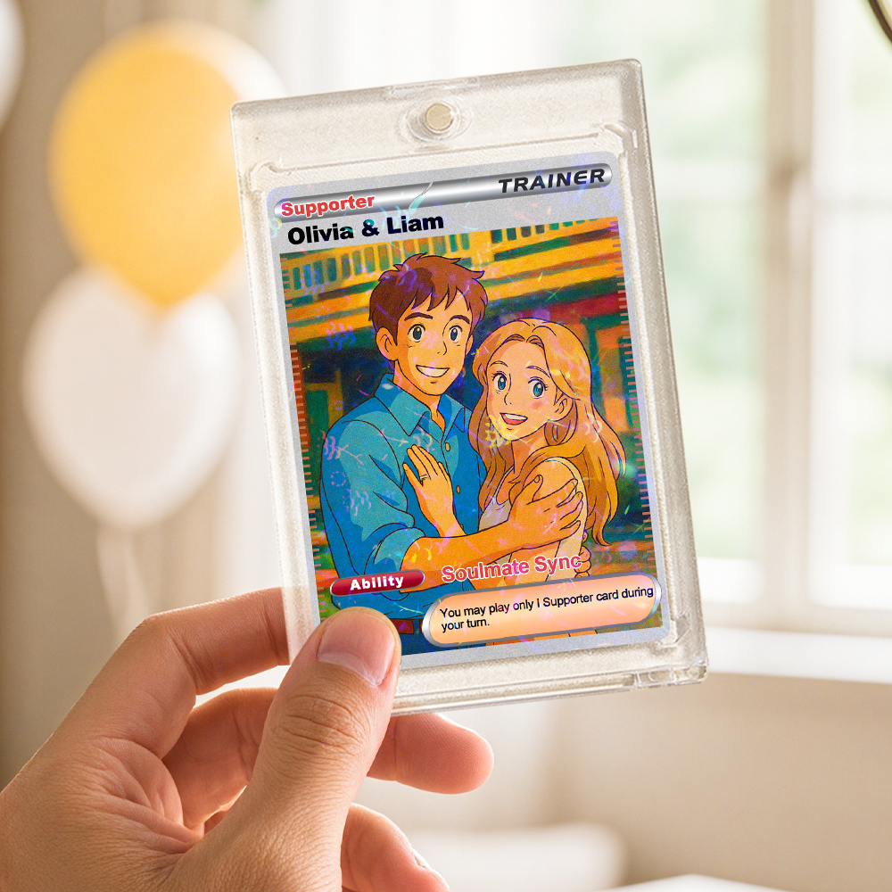 Custom Valentine Couple Card Personalized Cartoon Acrylic Card Gift
