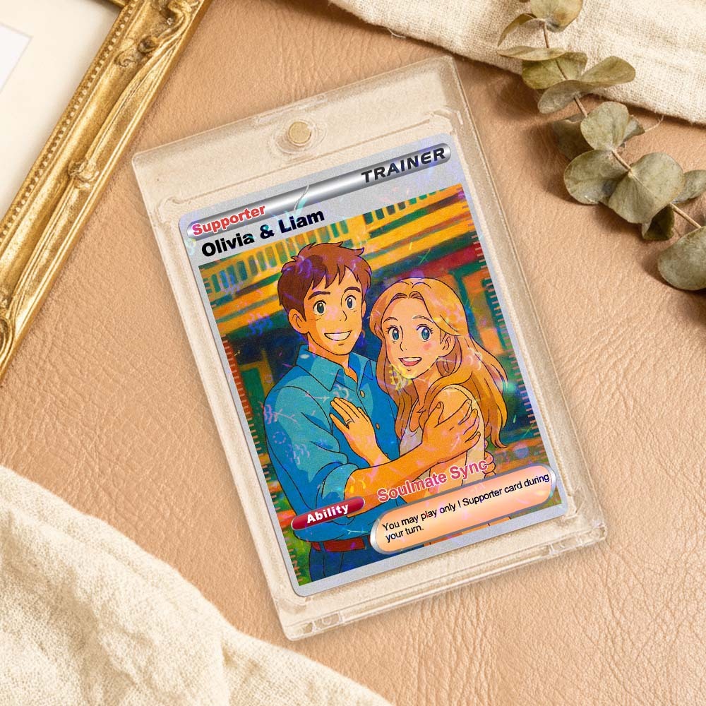 Custom Valentine Couple Card Personalized Cartoon Acrylic Card Gift