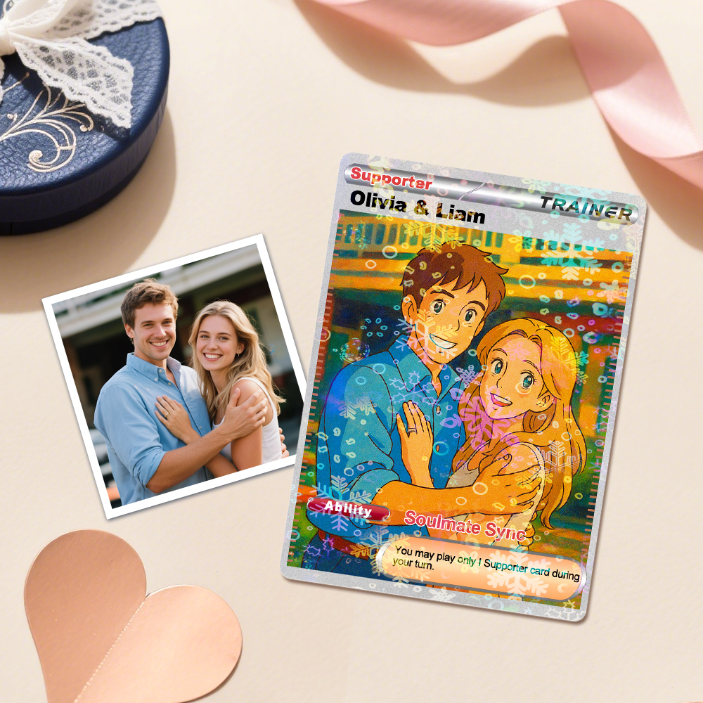 Custom Valentine Couple Card Personalized Cartoon Acrylic Card Gift
