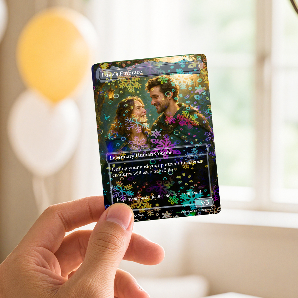 Custom Valentine Couple Card Personalized Cartoon Acrylic Card Gift With Optional Film Styles