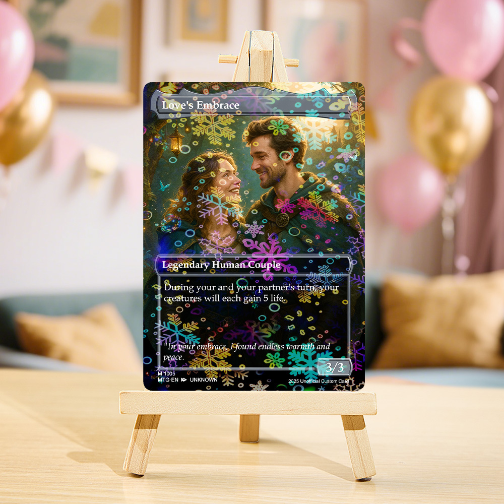 Custom Valentine Couple Card Personalized Cartoon Acrylic Card Gift With Optional Film Styles