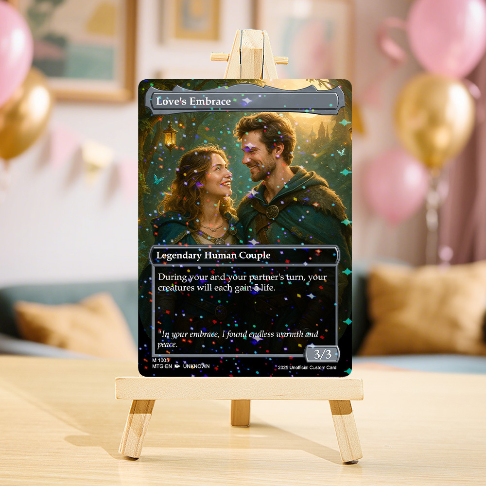 Custom Valentine Couple Card Personalized Cartoon Acrylic Card Gift With Optional Film Styles