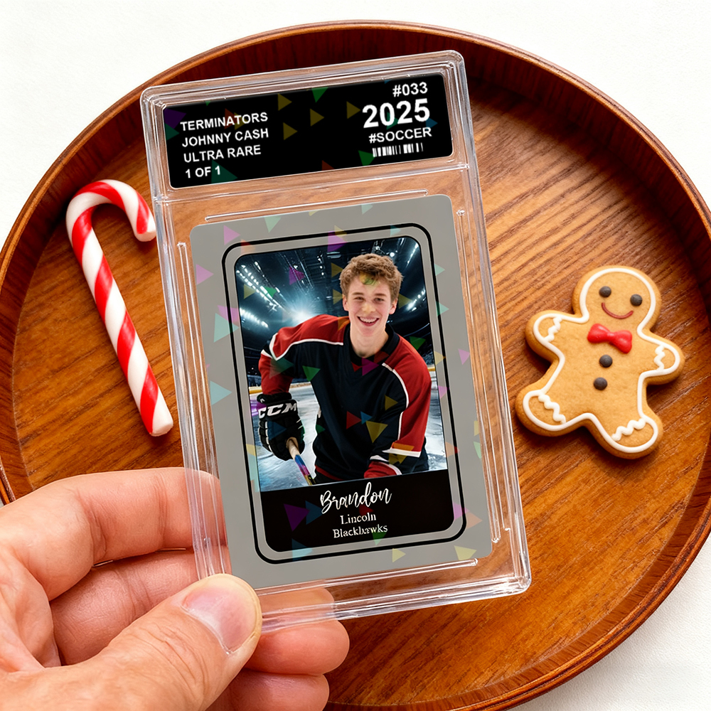 Custom Sports Themed Game Card Personalized Photo Card with Colorful Background Options Gift for Athletes And Sports Fans - MyFaceSocks