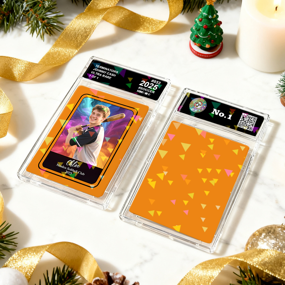 Custom Sports Themed Game Card Personalized Photo Card with Colorful Background Options Gift for Athletes And Sports Fans - MyFaceSocks