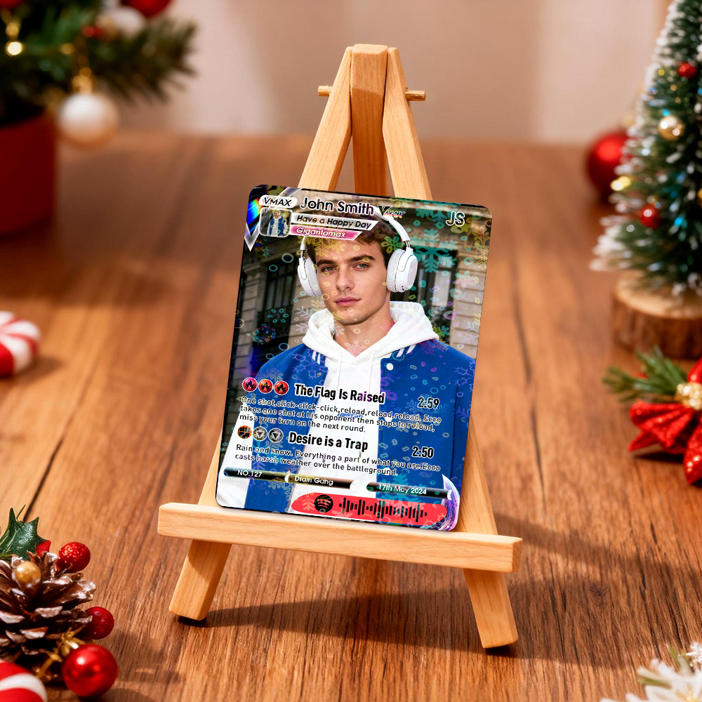 Personalized Photo Trading Card Custom Music Red Audio Track Code Card Valentine Christmas Card Photo Gift With Optional Film Styles Card