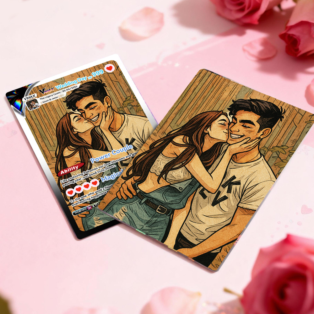 Custom Anime Couple Card Romantic Valentine Gift for Couple Unique Collectible Keepsake Gift