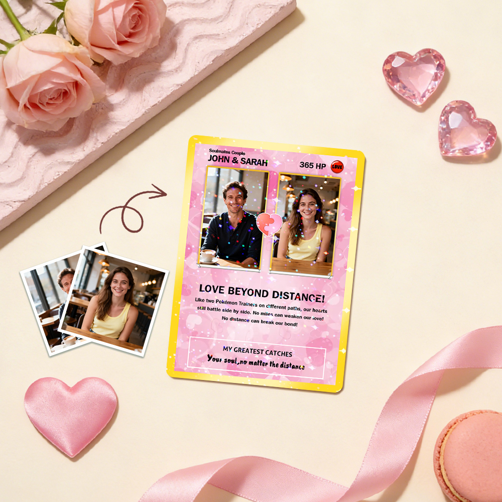 Custom Couple Card Romantic Anniversary Gift for Couple Unique Collectible Keepsake Couple Photo Puzzle Style Card - MyFaceSocks