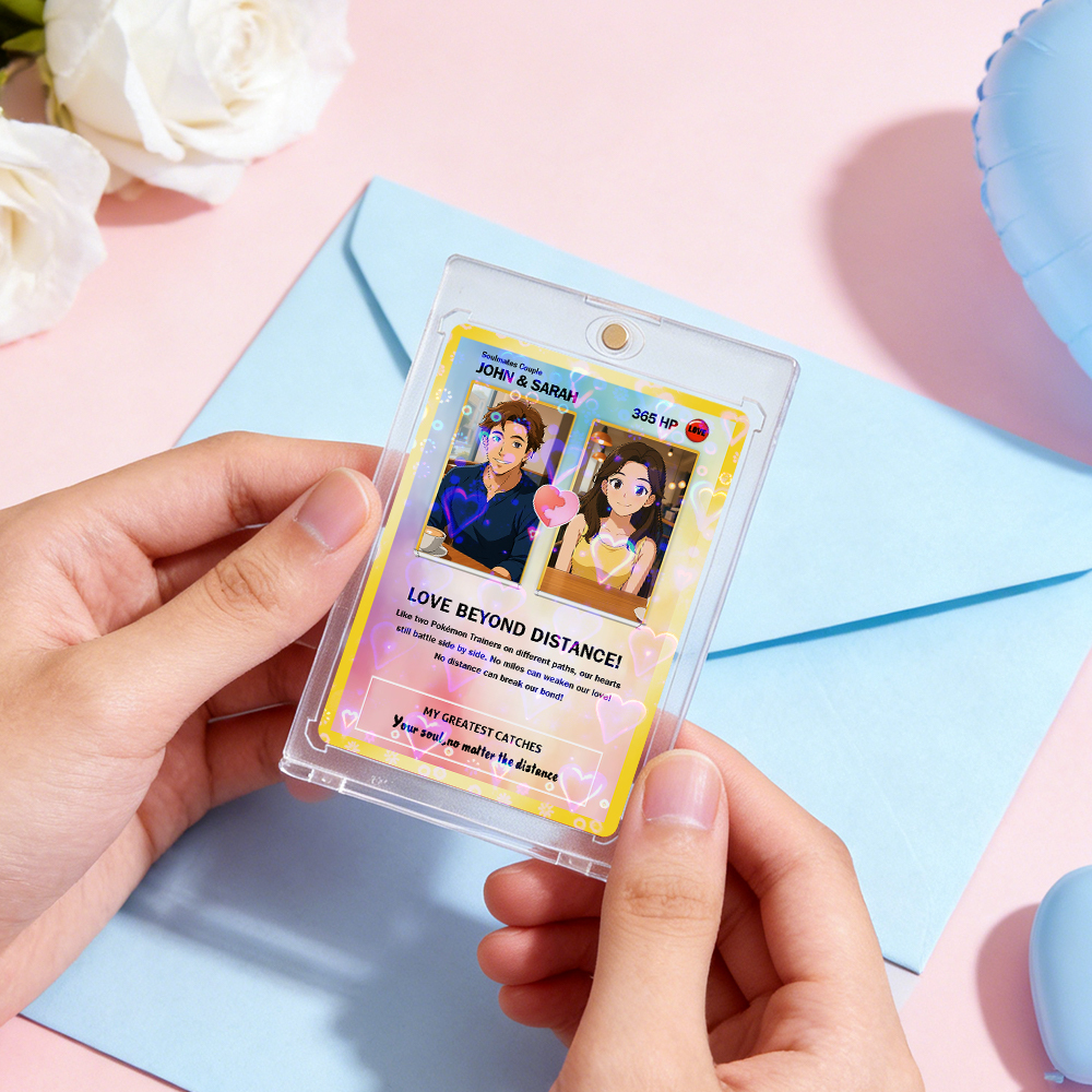 Custom Couple Card Romantic Anniversary Gift for Couple Unique Collectible Keepsake Couple Photo Puzzle Style Card - MyFaceSocks